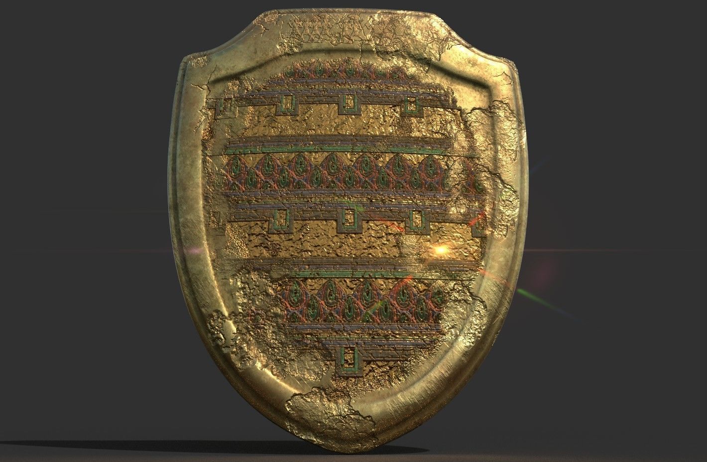 ANCIENT EGYPTIAN WAR SHIELD 3D MODEL Low-poly 3D model_4
