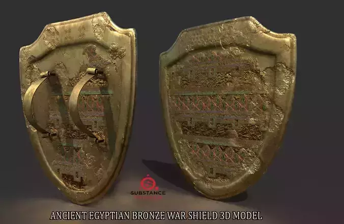 ANCIENT EGYPTIAN WAR SHIELD 3D MODEL