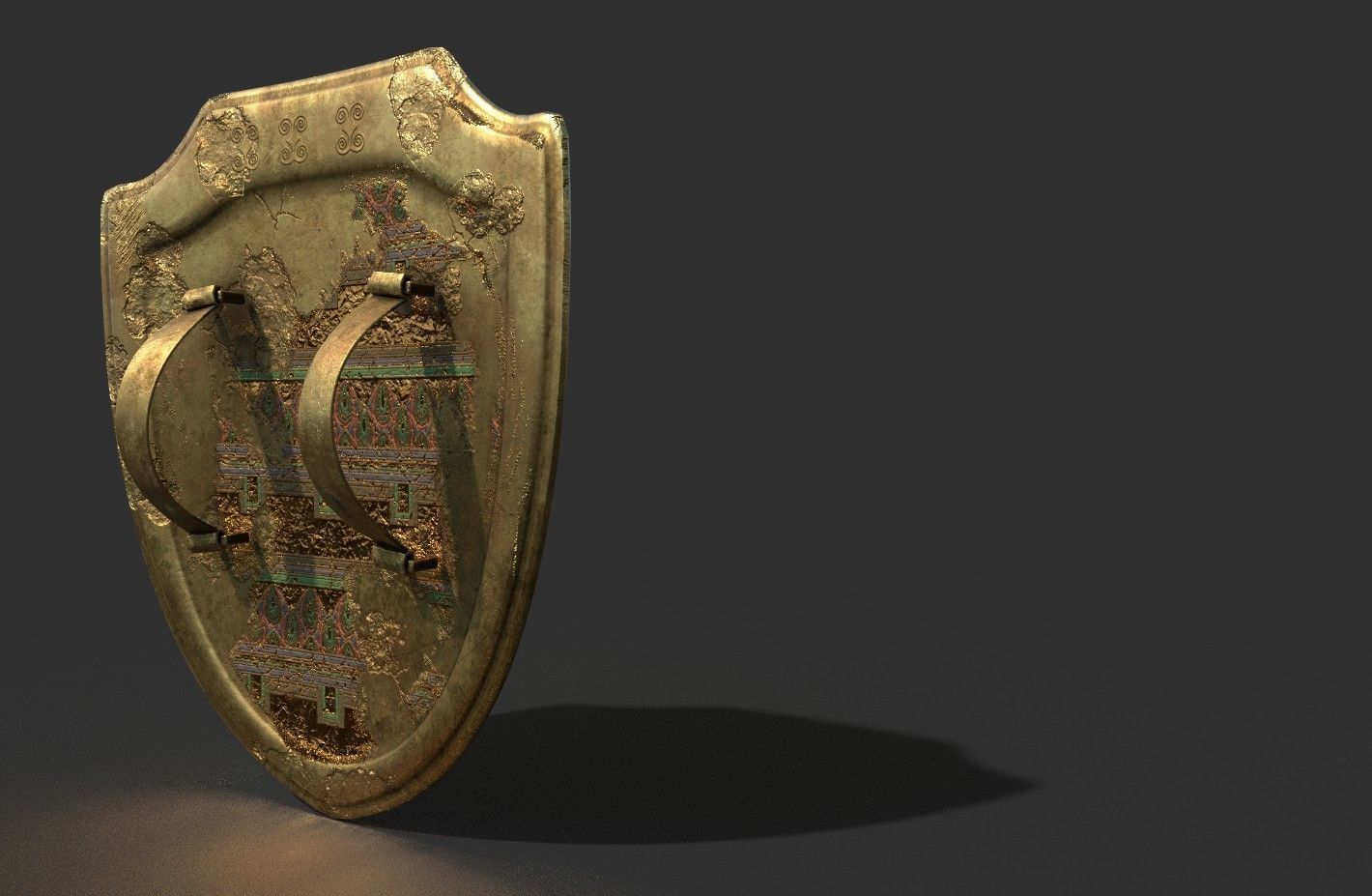 ANCIENT EGYPTIAN WAR SHIELD 3D MODEL Low-poly 3D model_3