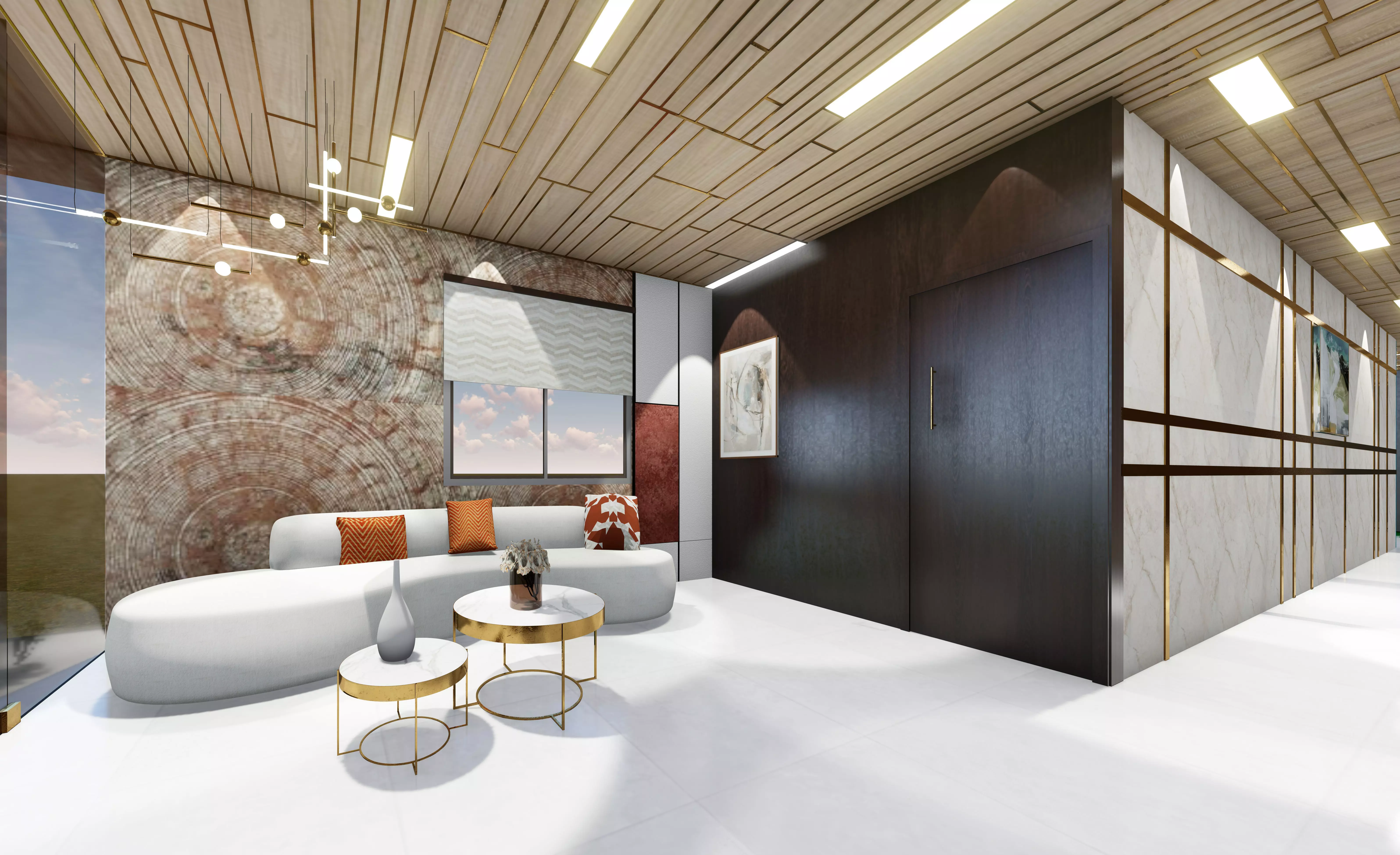banquet hall design 3D model