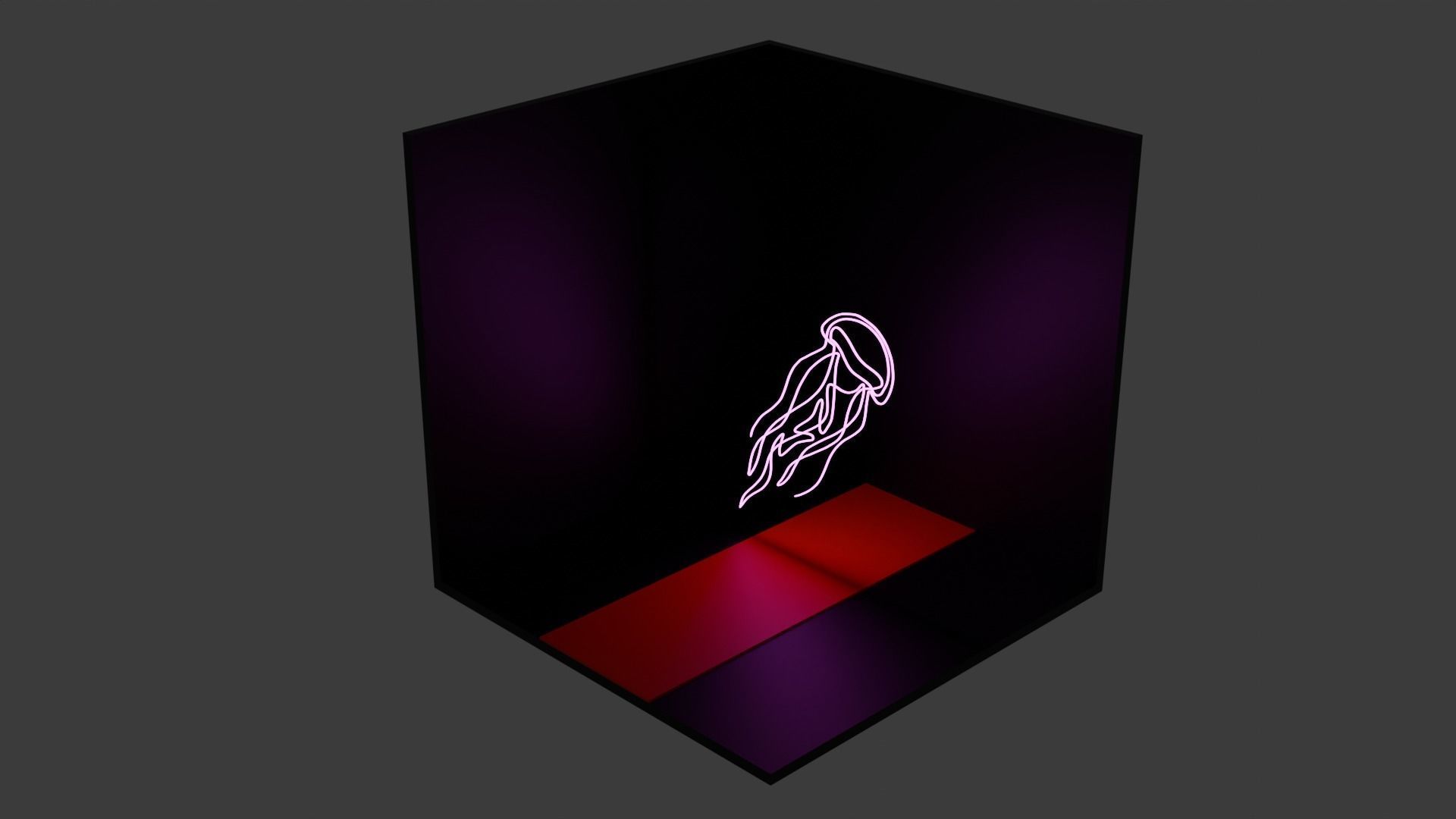 6pc Neon Asset Pack in Pink Low-poly 3D model_6