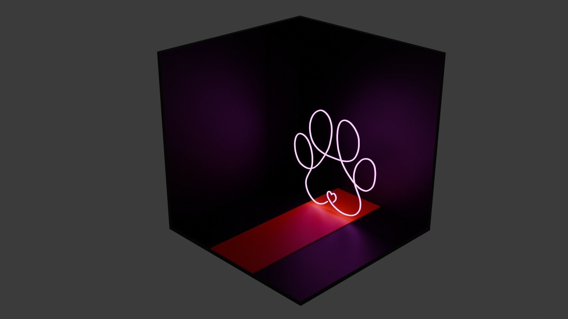 6pc Neon Asset Pack in Pink Low-poly 3D model_5