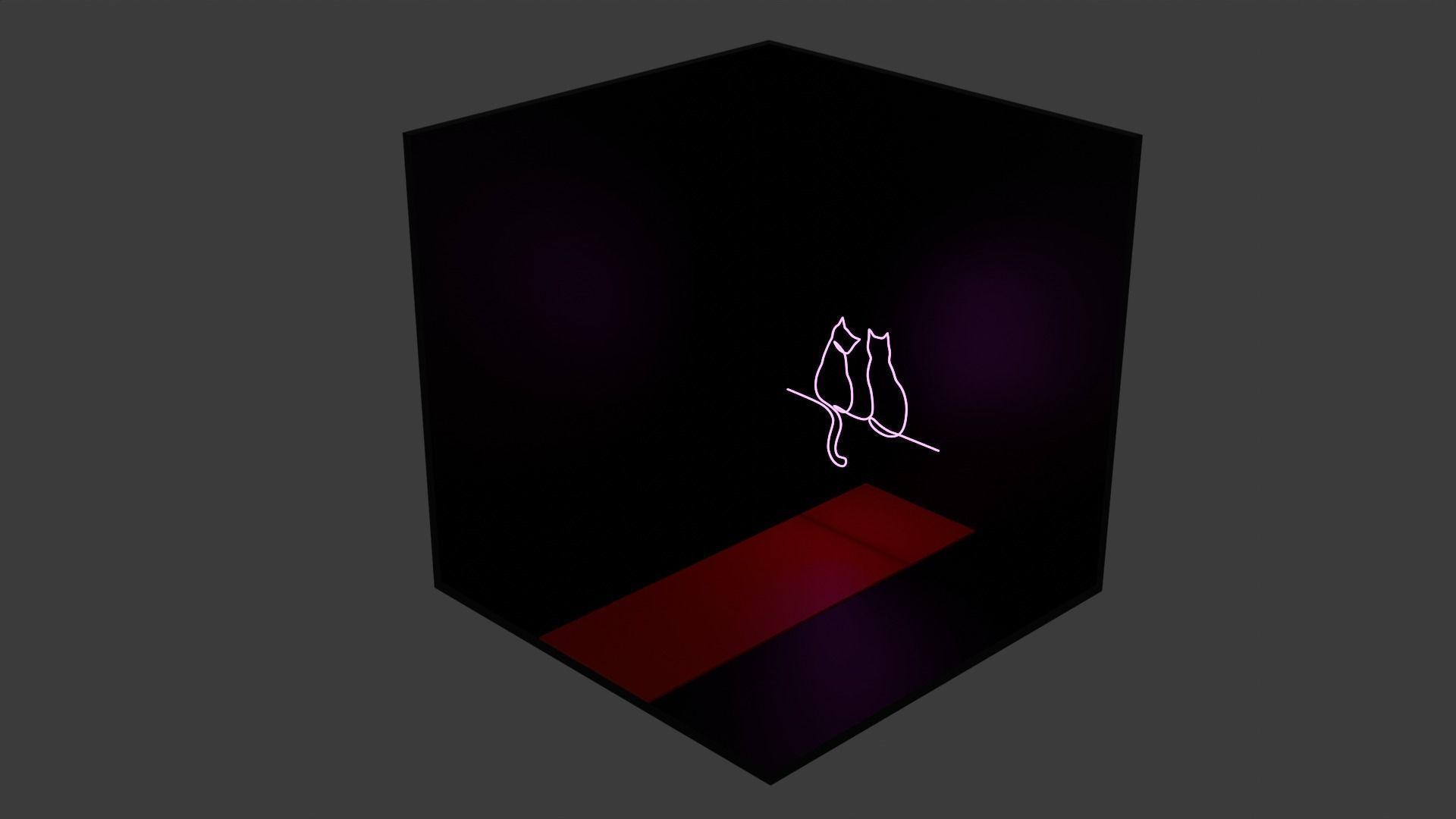 6pc Neon Asset Pack in Pink Low-poly 3D model_1