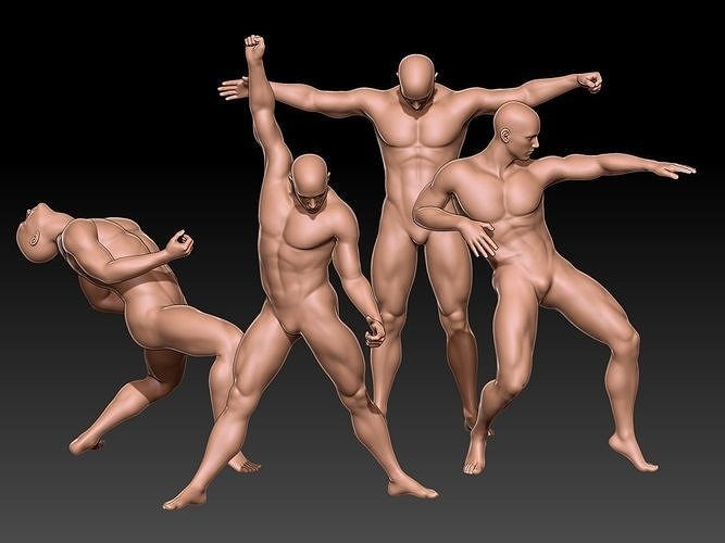 pack Rock pose man 3D print model