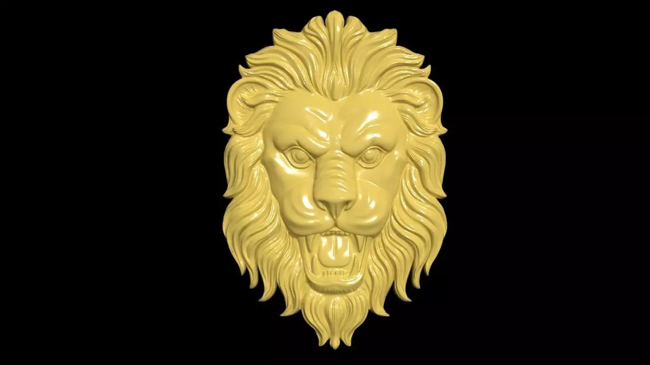 Lion head 3d Relief  3D print model_0
