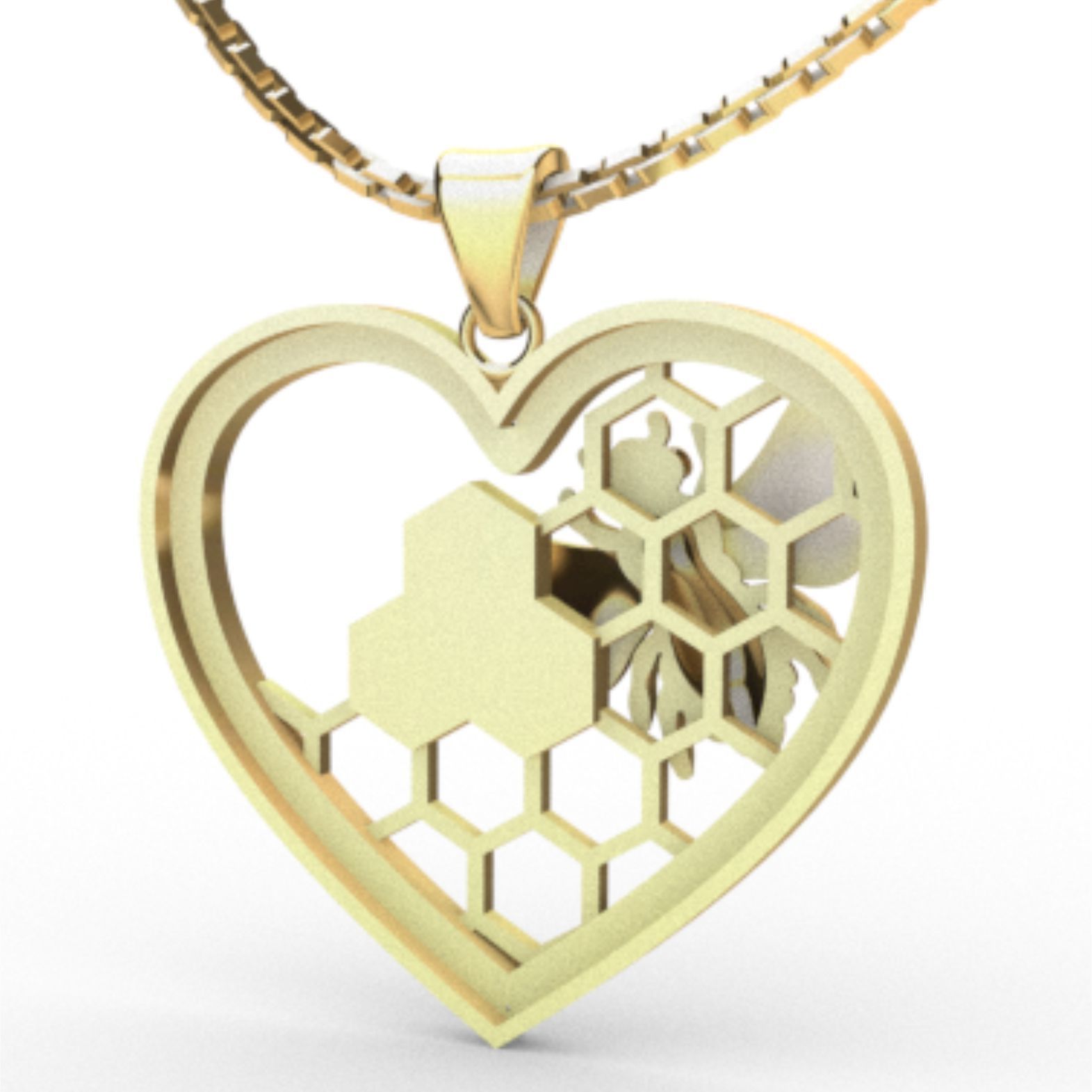 bee pendant 3D print model_2