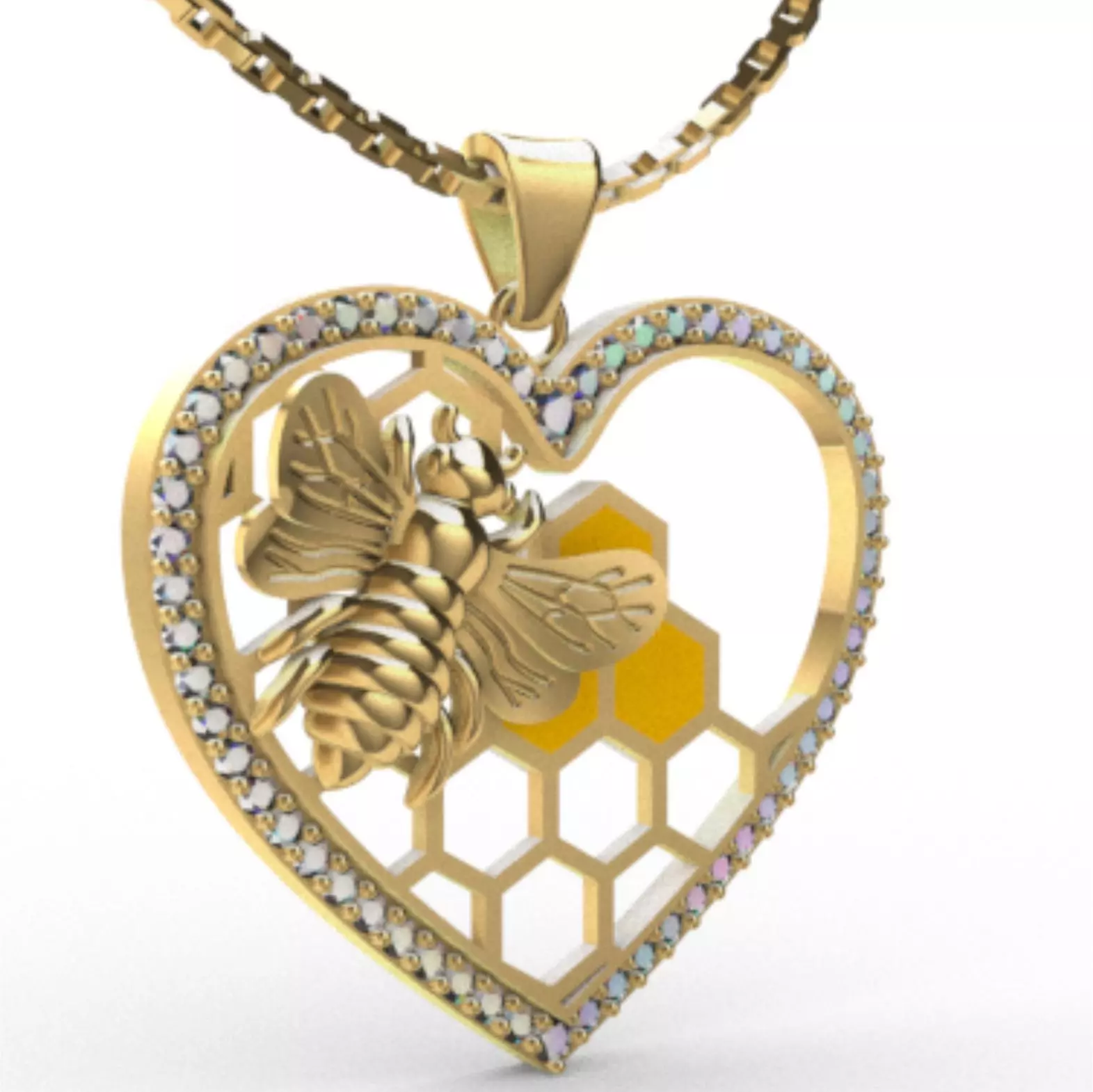bee pendant 3D print model_0
