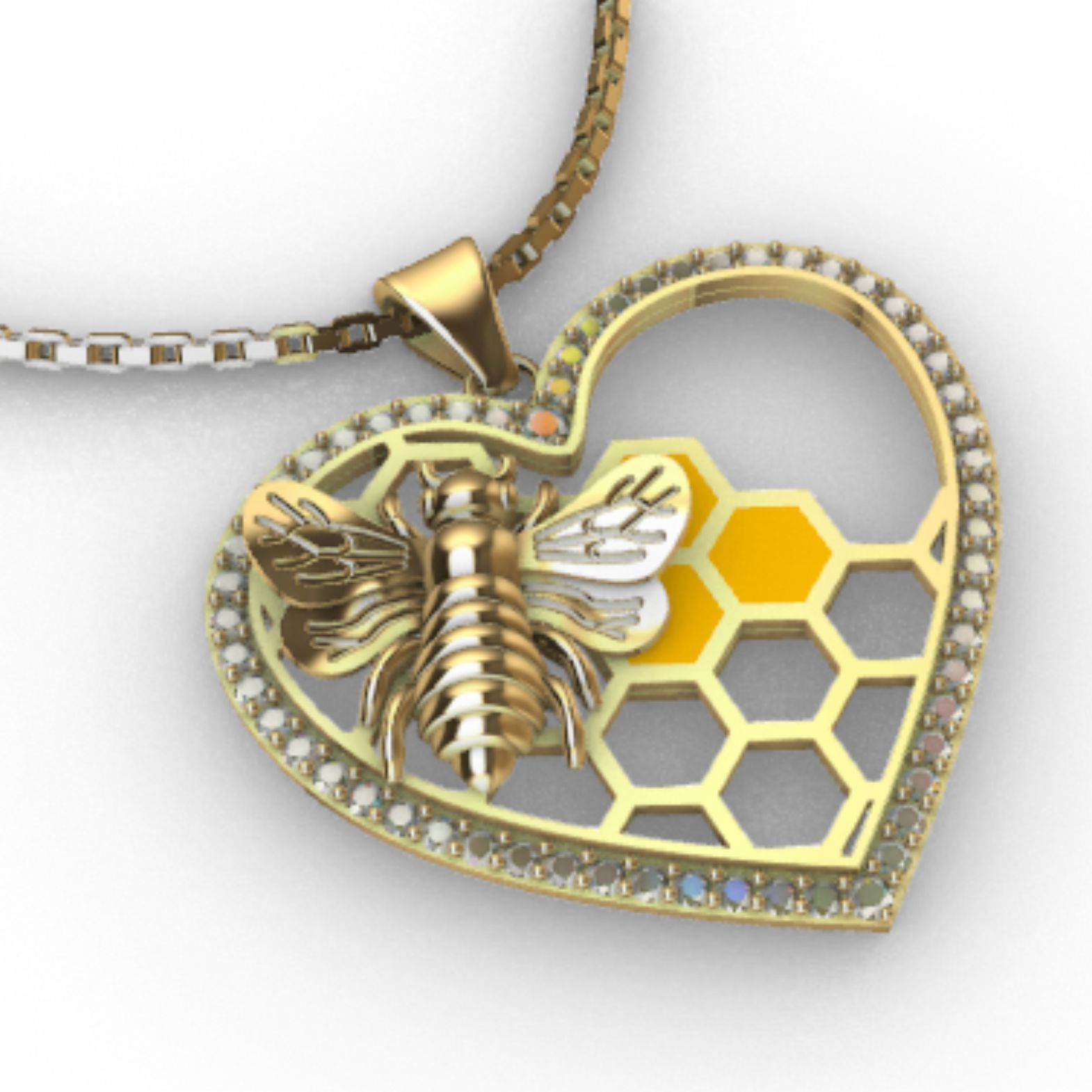 bee pendant 3D print model_1