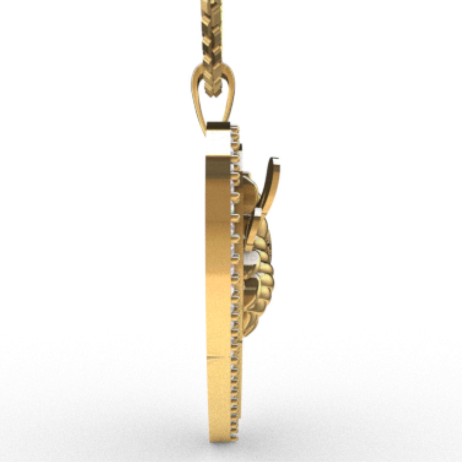 bee pendant 3D print model_3