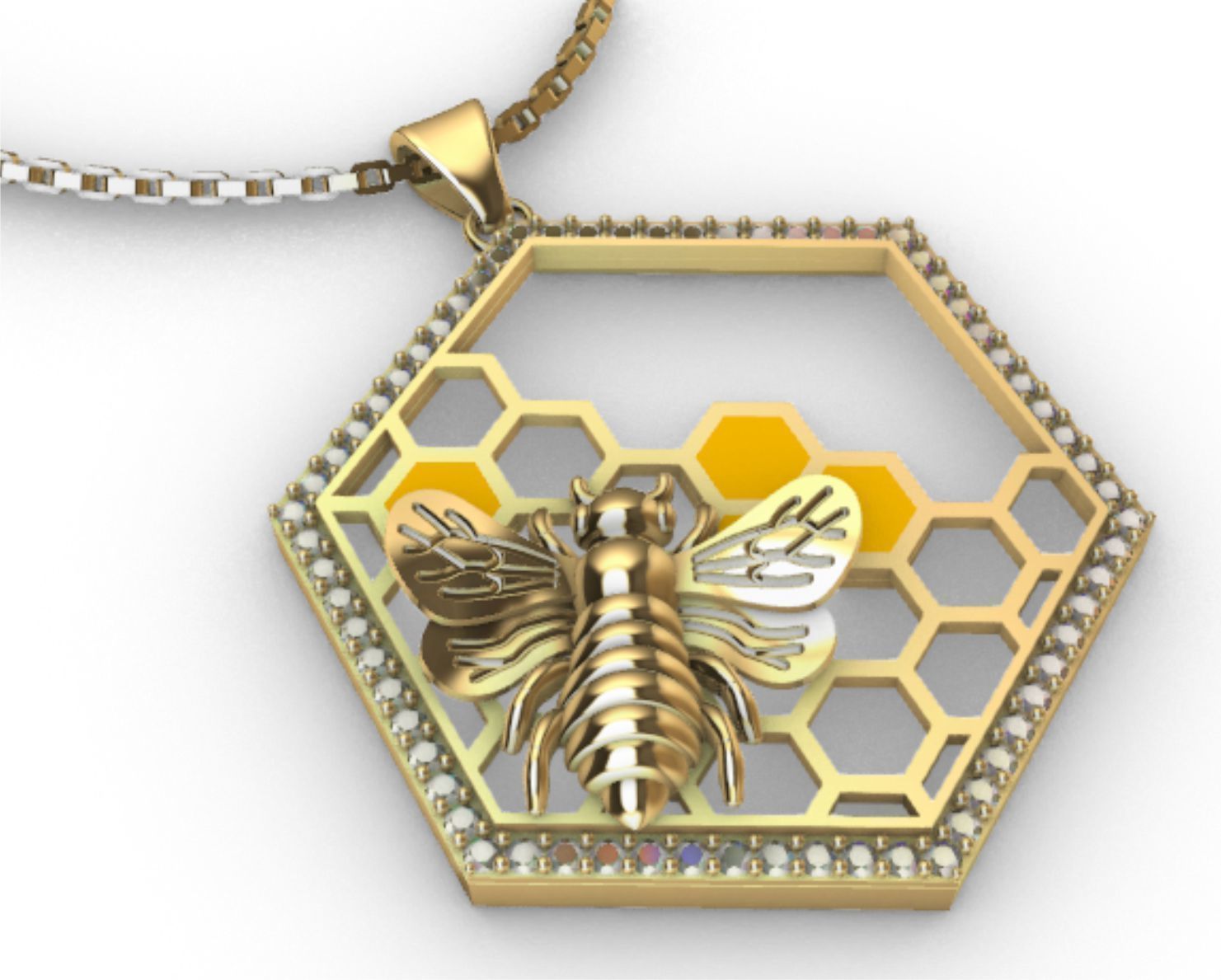 pendant bee 3D print model_1