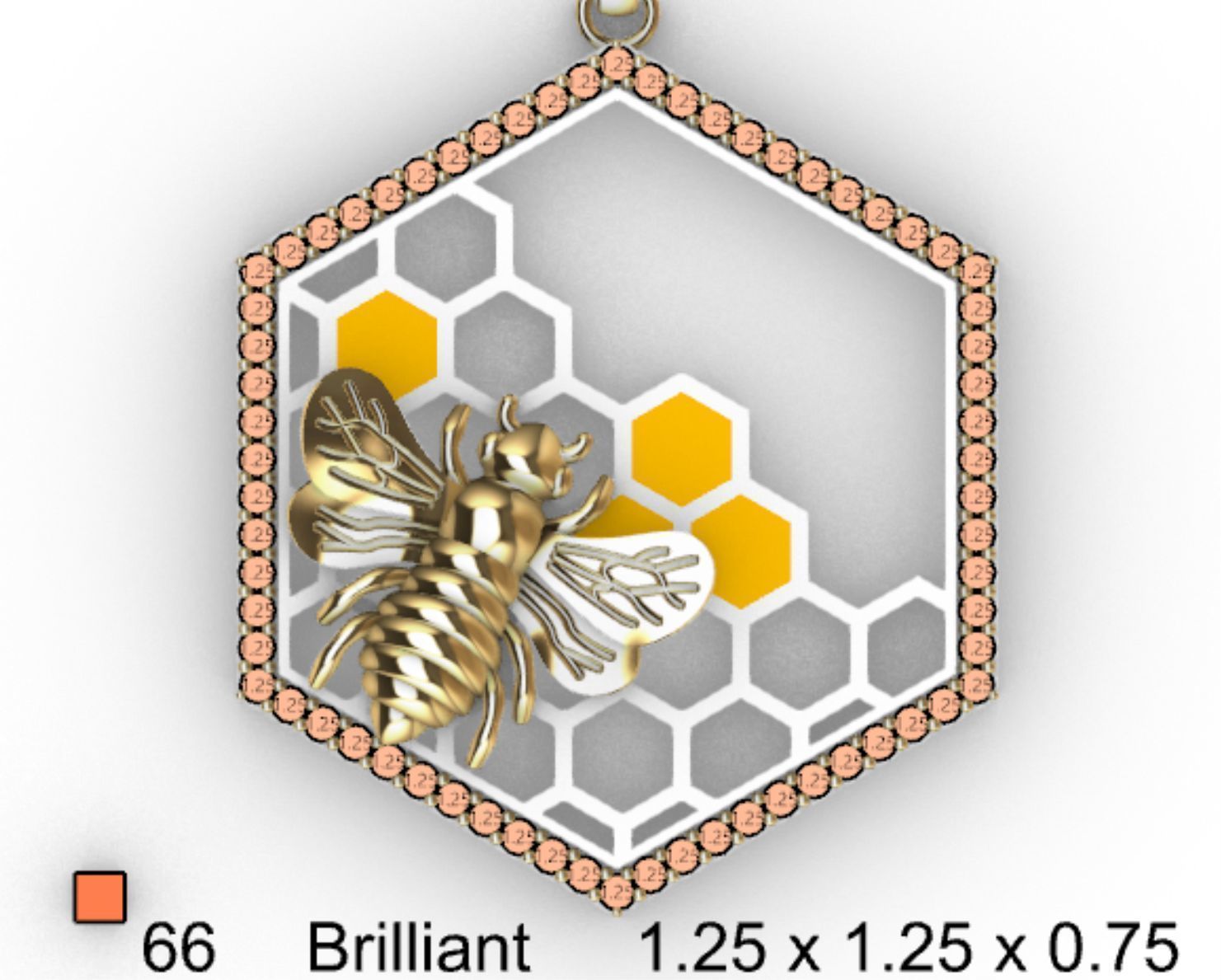 pendant bee 3D print model_4
