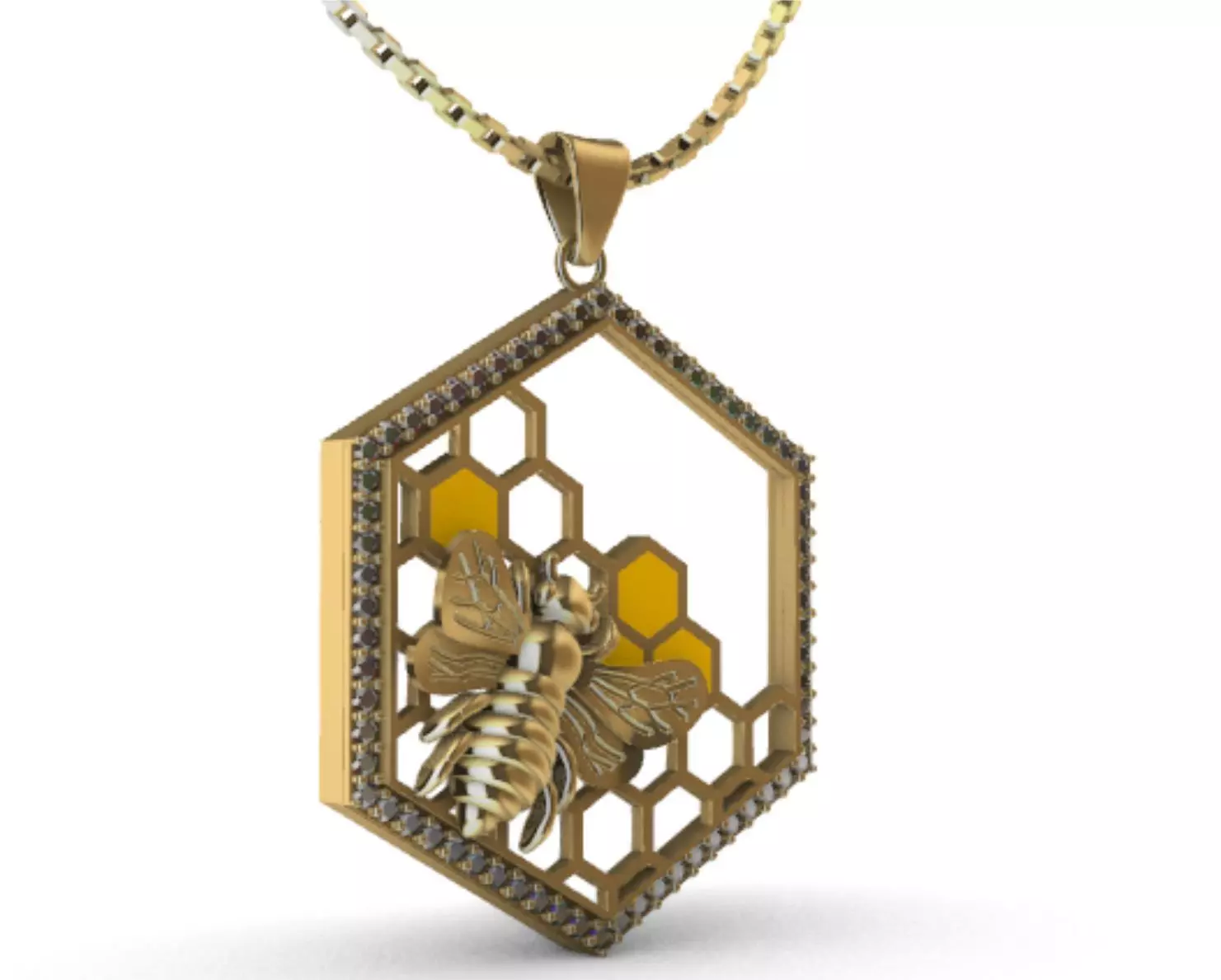pendant bee 3D print model_0