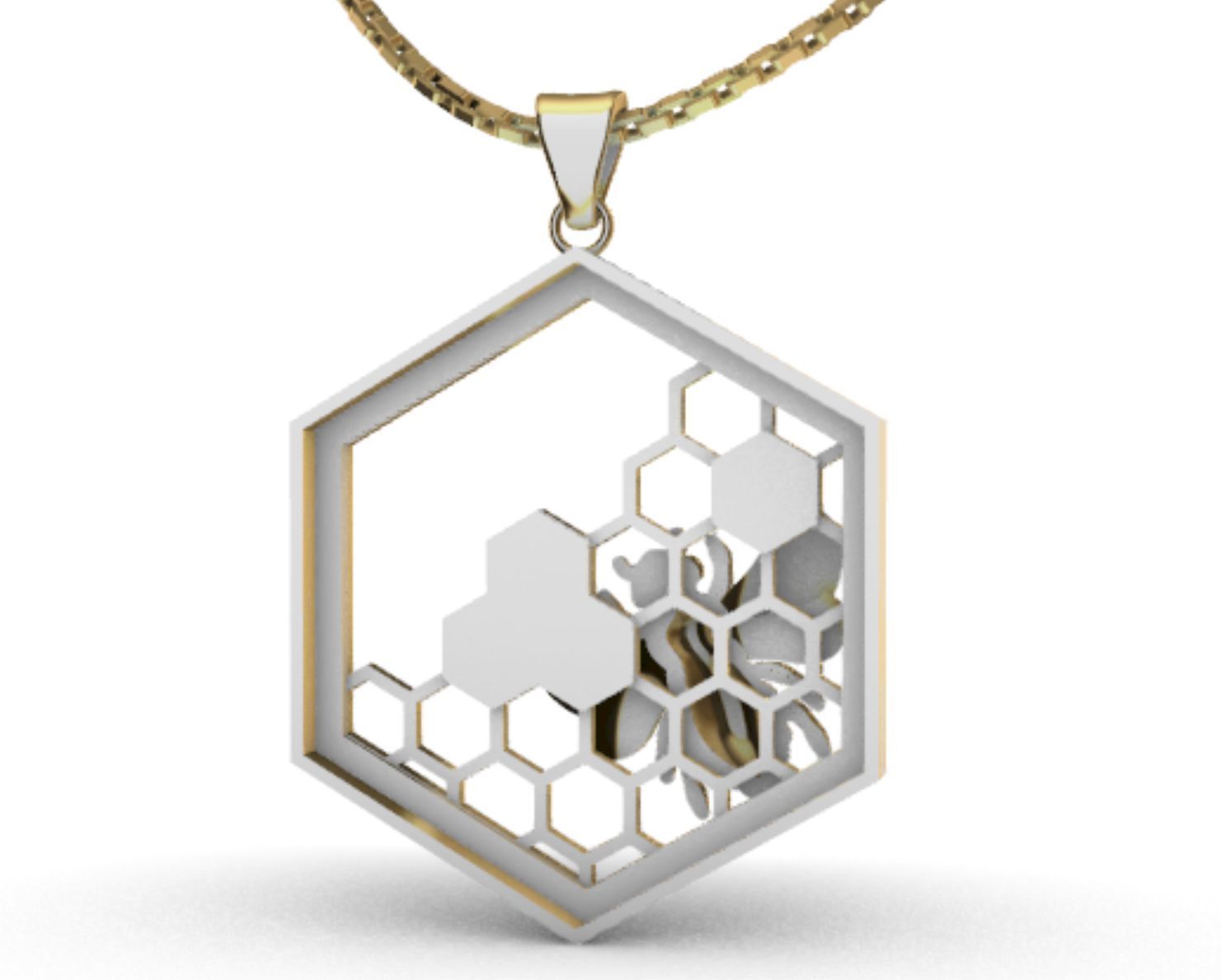 pendant bee 3D print model_2