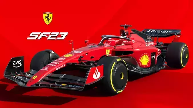 Ferrari SF23 RIGGED Low-poly 3D model
