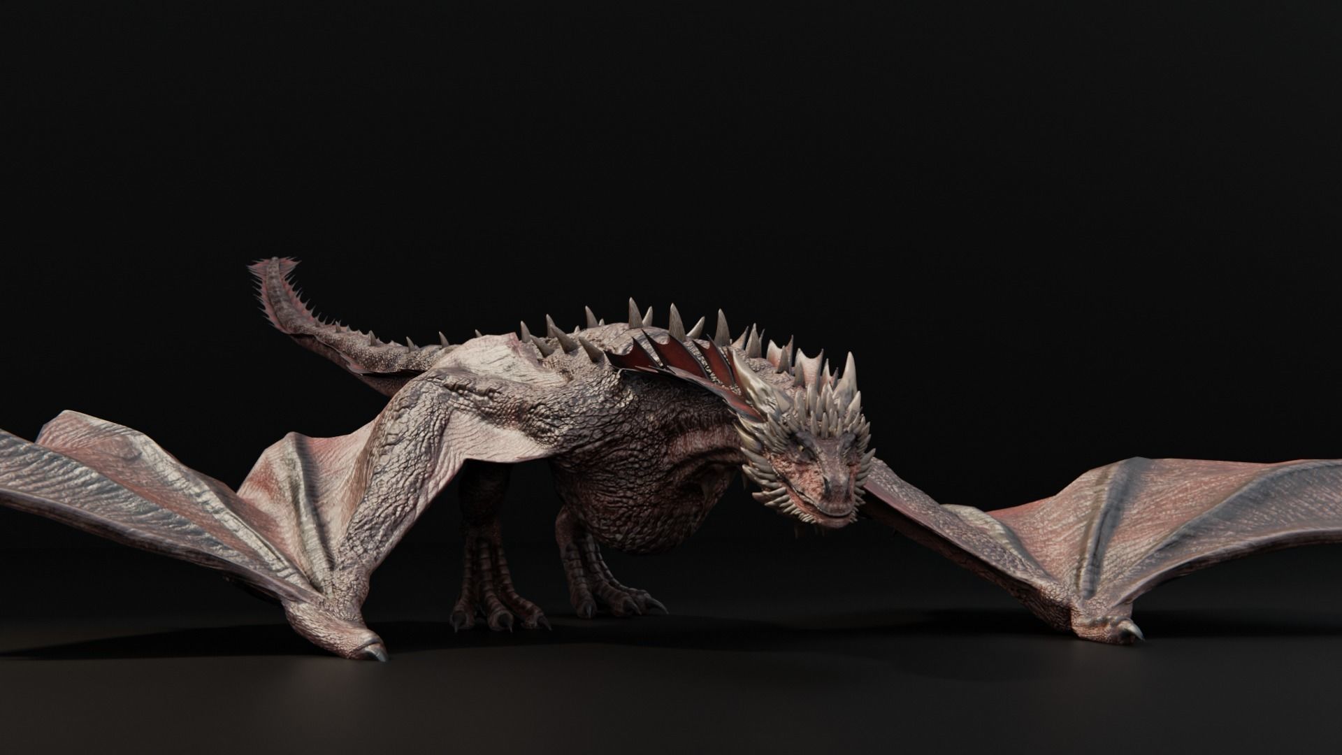 Wyvern Dragon  Low-poly 3D model_6