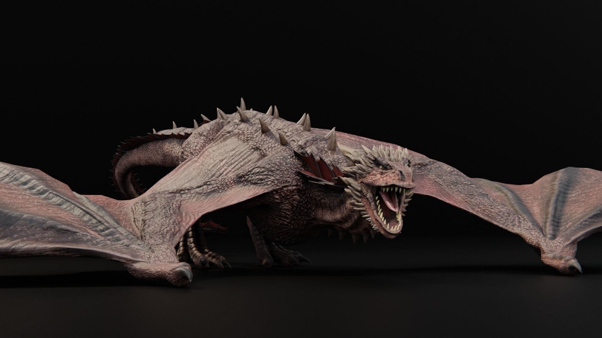 Wyvern Dragon  Low-poly 3D model_2