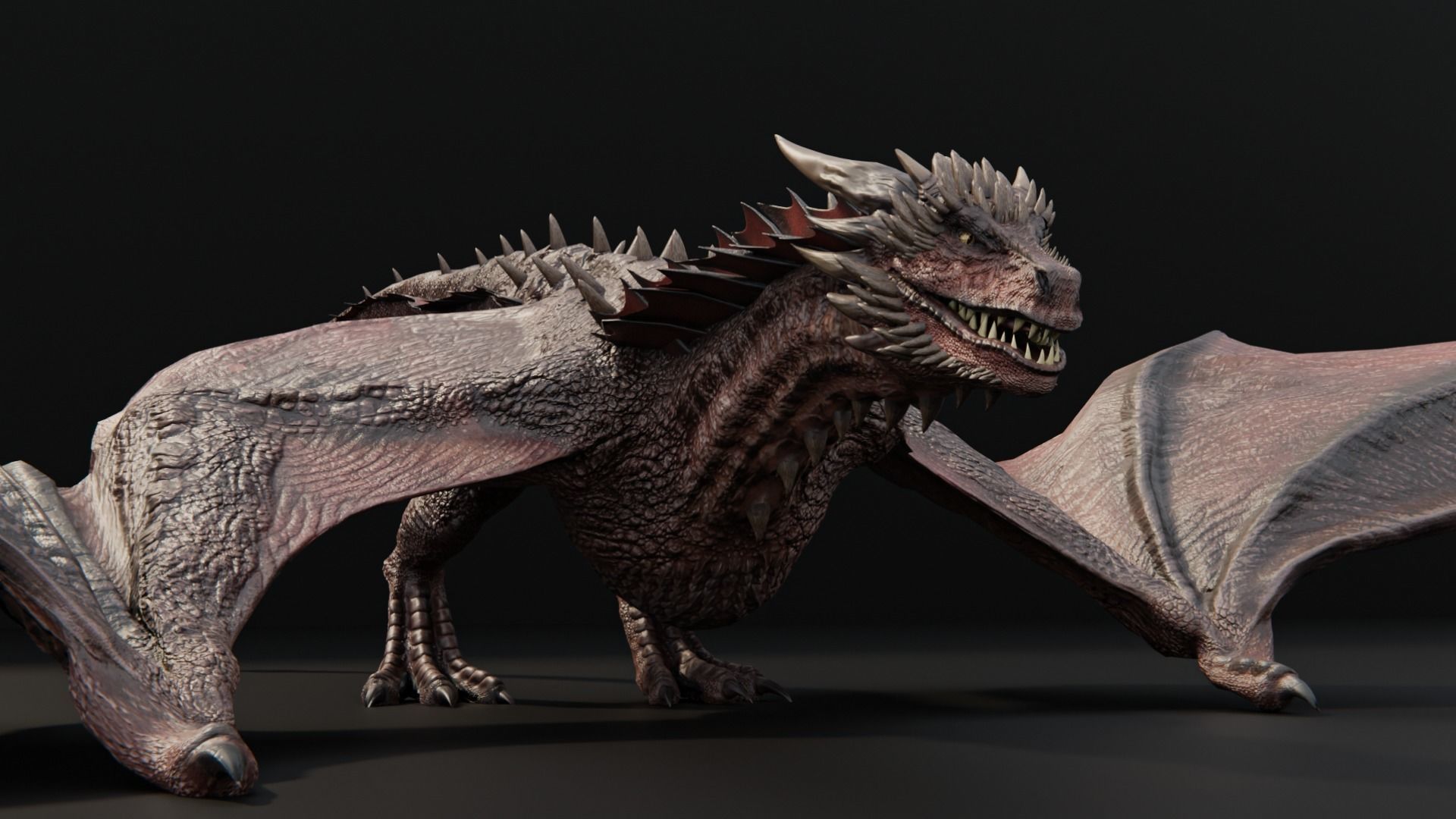 Wyvern Dragon  Low-poly 3D model_8