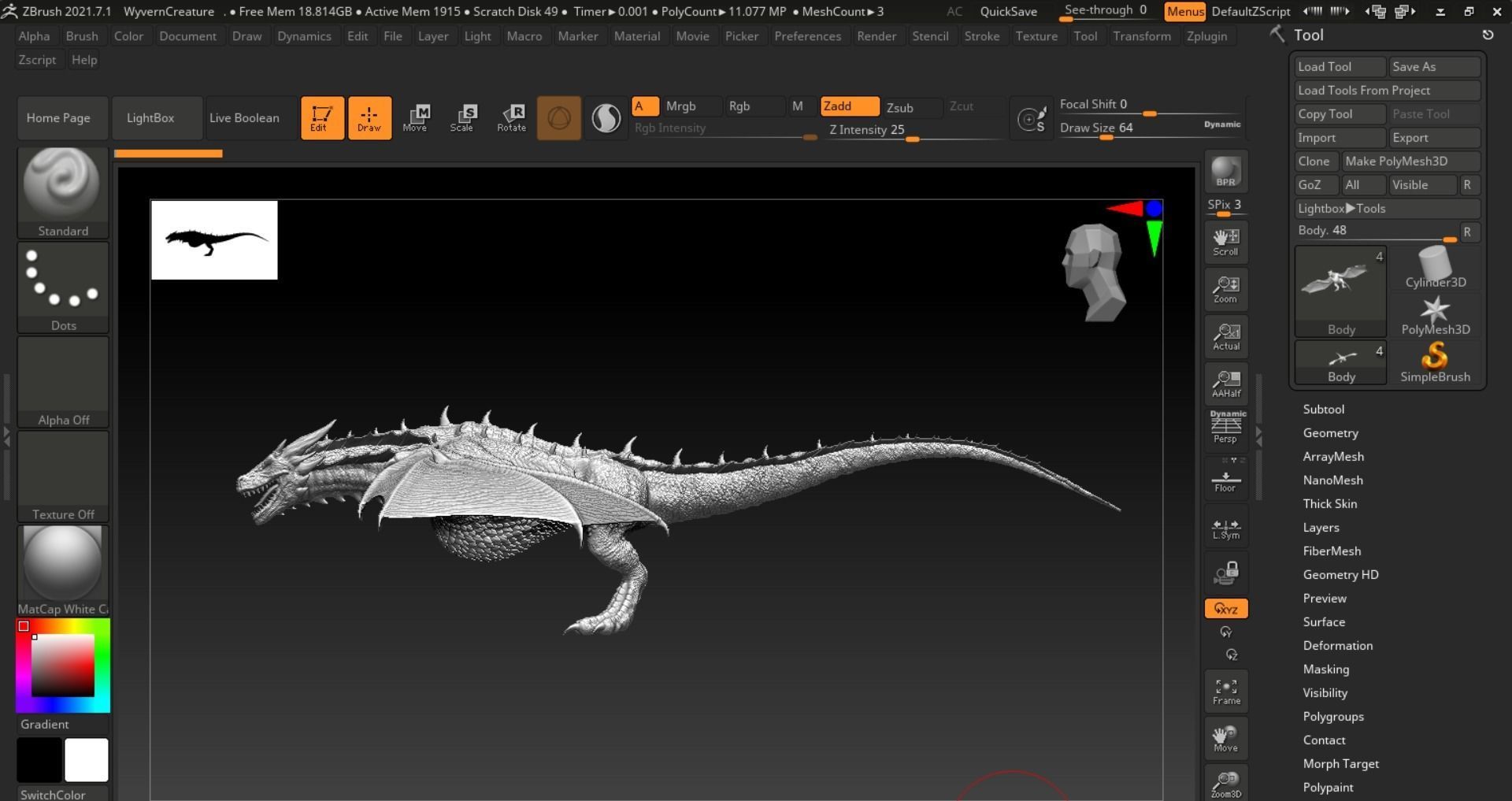 Wyvern Dragon  Low-poly 3D model_26