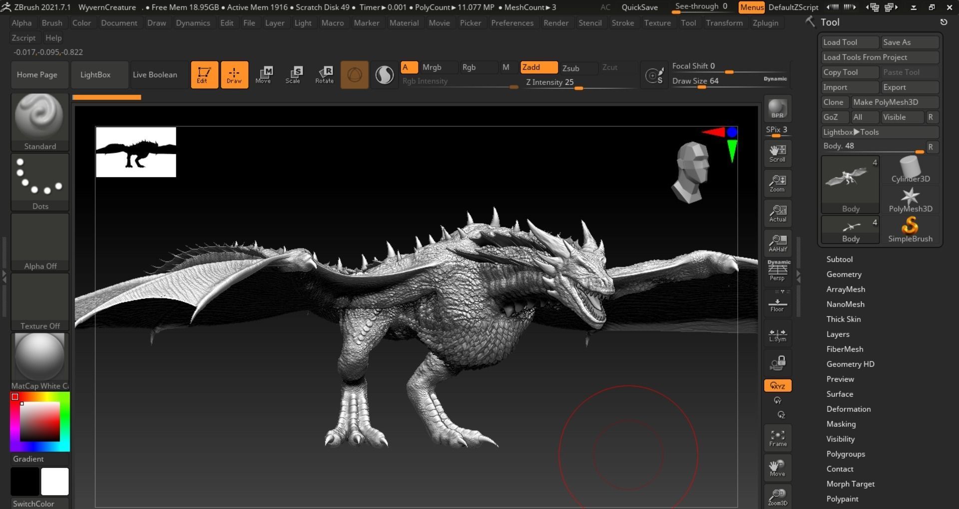 Wyvern Dragon  Low-poly 3D model_25