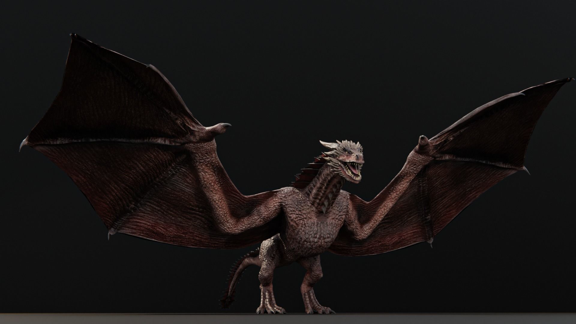 Wyvern Dragon  Low-poly 3D model_9