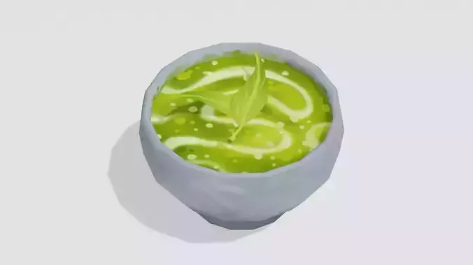 Matcha Tea - Hand Painted 3D model
