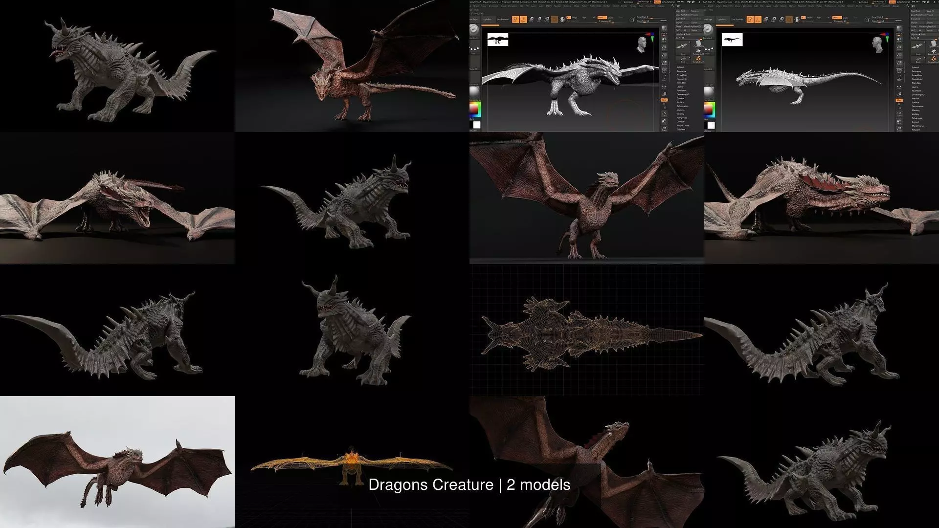Dragons Creature 3D Model Collection_0