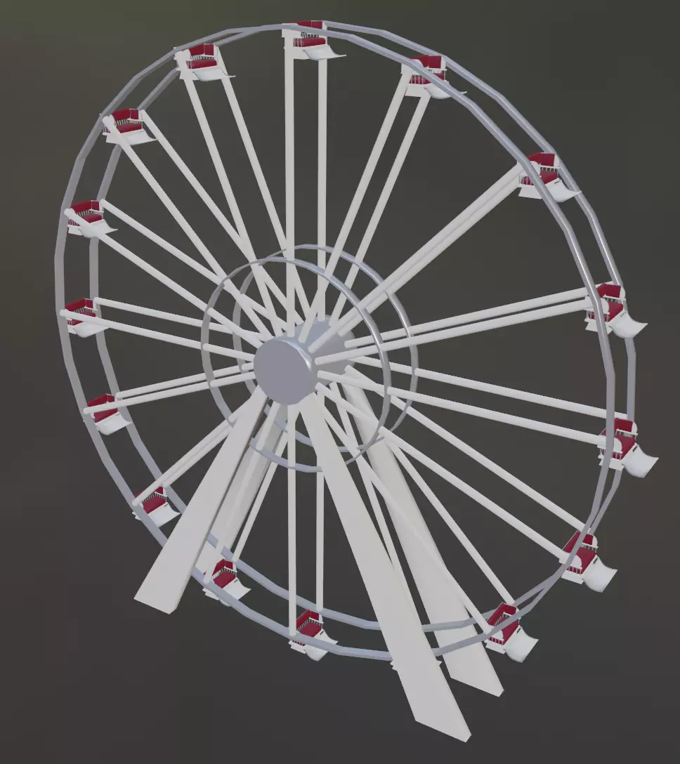 Ferris Wheel Low-poly 3D model_0