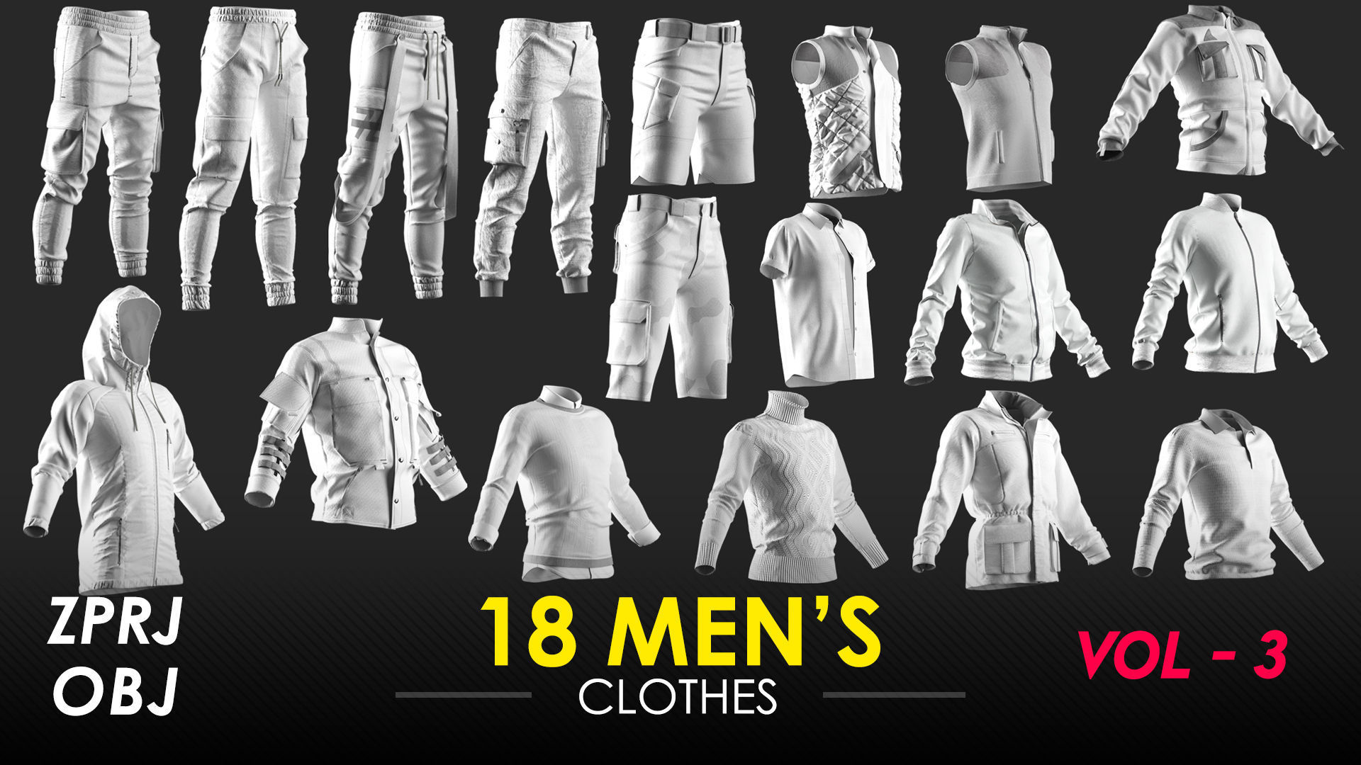 18 Mens Clothes - Vol 3 - Marvelous Designer 3D model_11