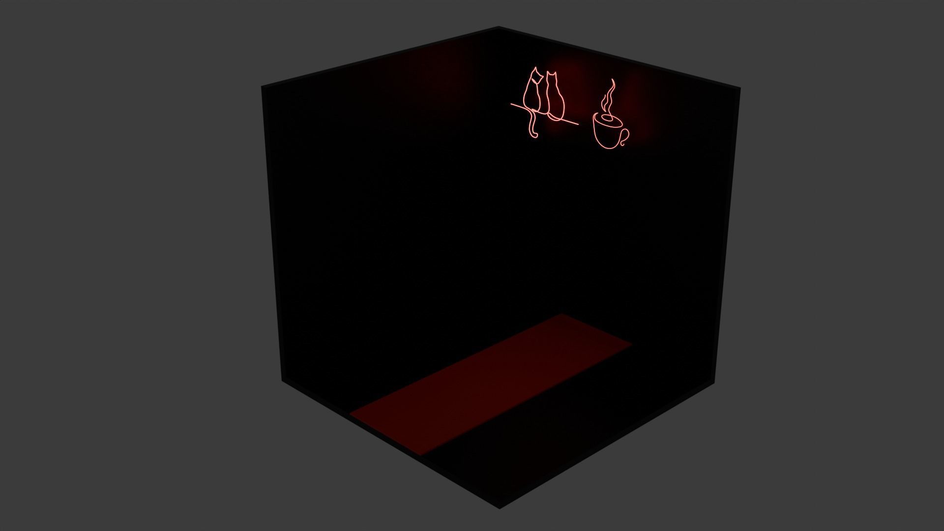 6pc Neon Asset Pack in Red Low-poly 3D model_2