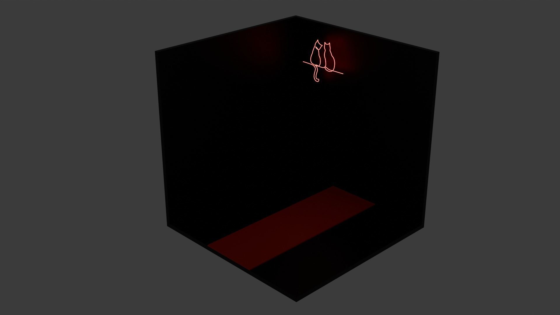 6pc Neon Asset Pack in Red Low-poly 3D model_1