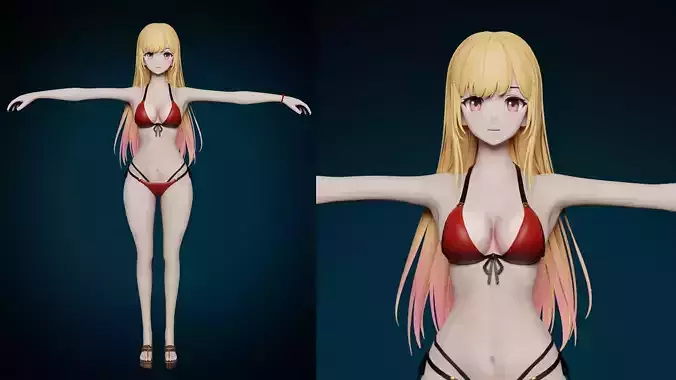 Marin Kitagawa Low-poly 3D model