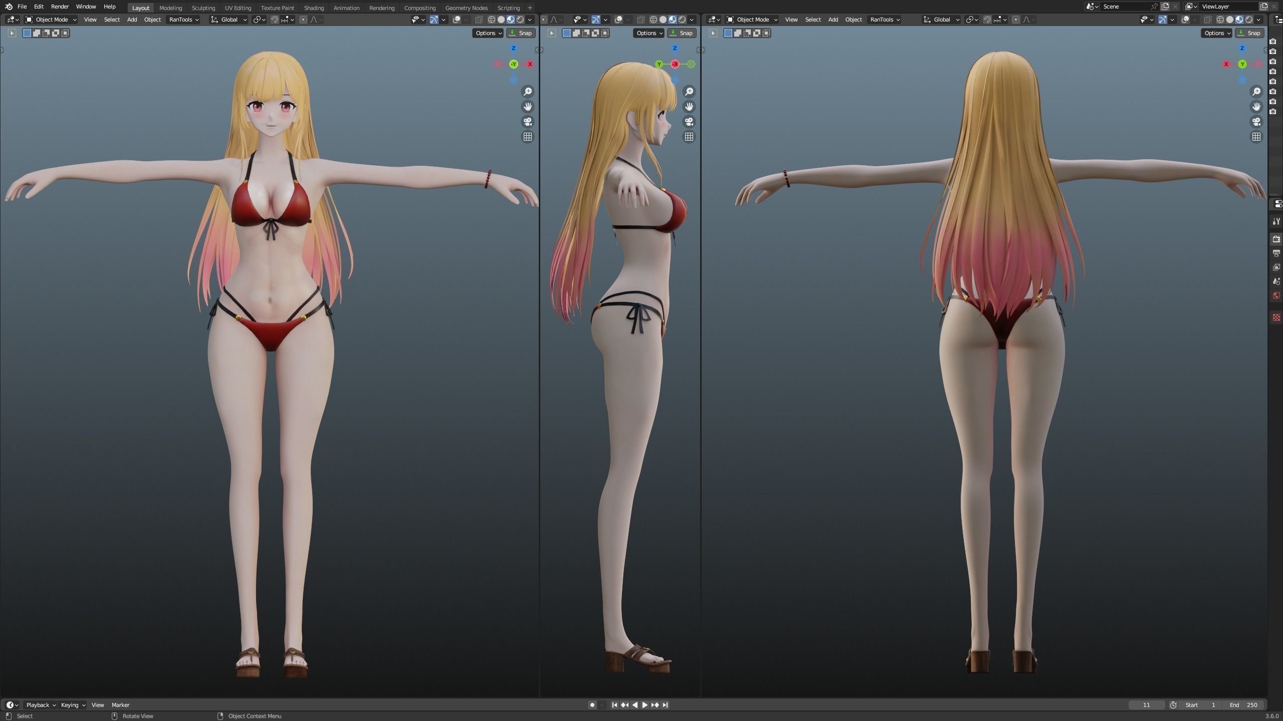 Marin Kitagawa Low-poly 3D model_1
