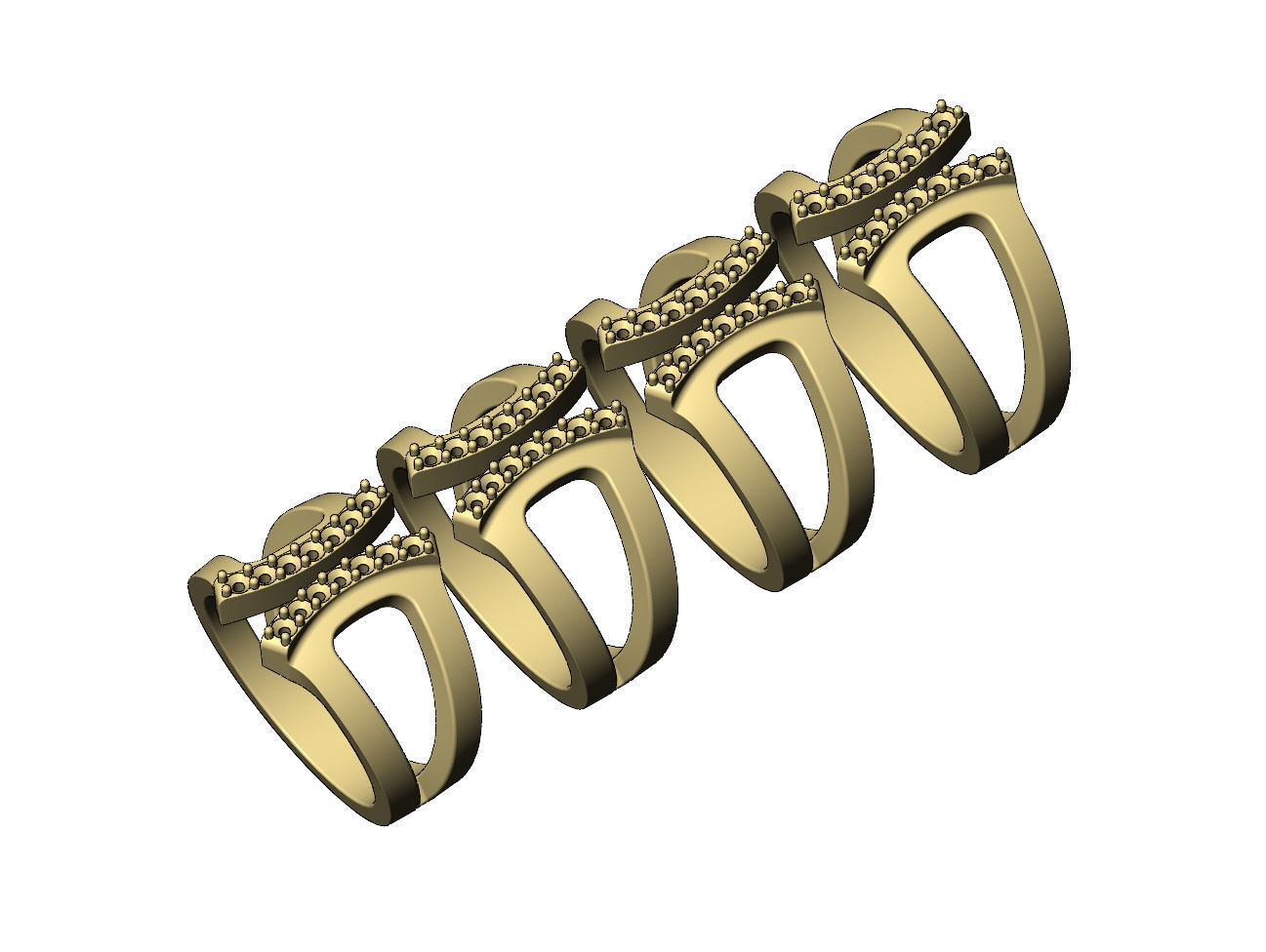 Open work diamond arcs open fashion ring US sizes 7to10 3D print model_5