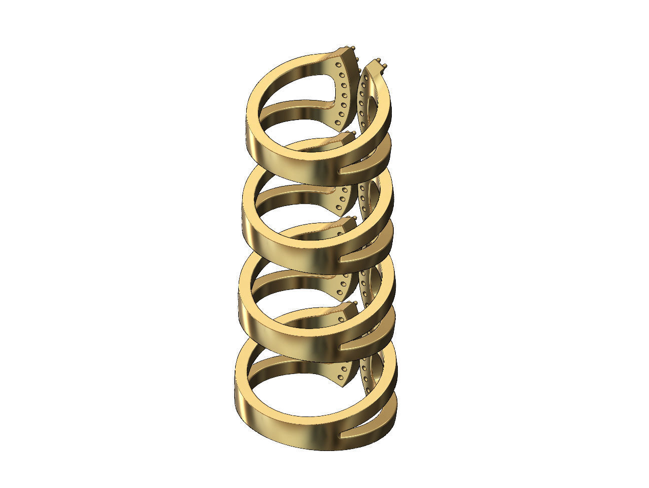 Open work diamond arcs open fashion ring US sizes 7to10 3D print model_3