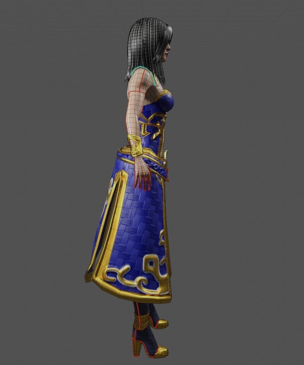 Female Mage Character Ready - Unity Low-poly 3D model_10