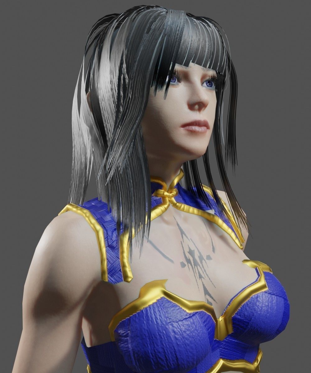 Female Mage Character Ready - Unity Low-poly 3D model_4