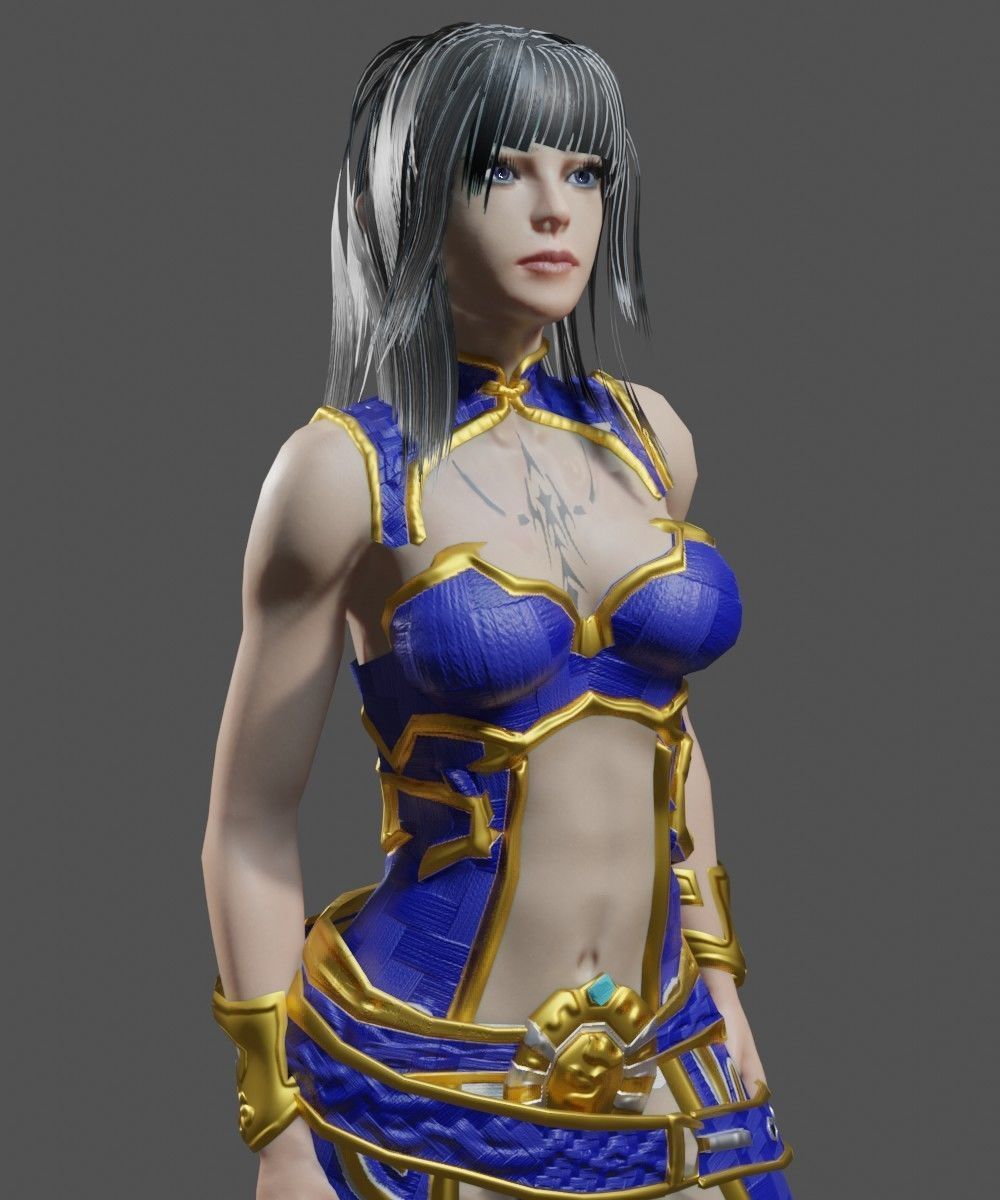 Female Mage Character Ready - Unity Low-poly 3D model_3