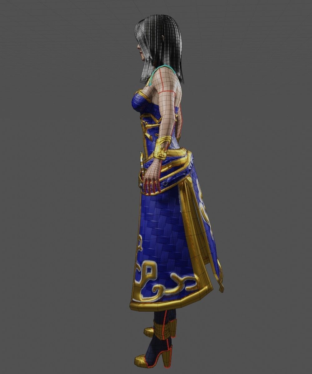 Female Mage Character Ready - Unity Low-poly 3D model_12