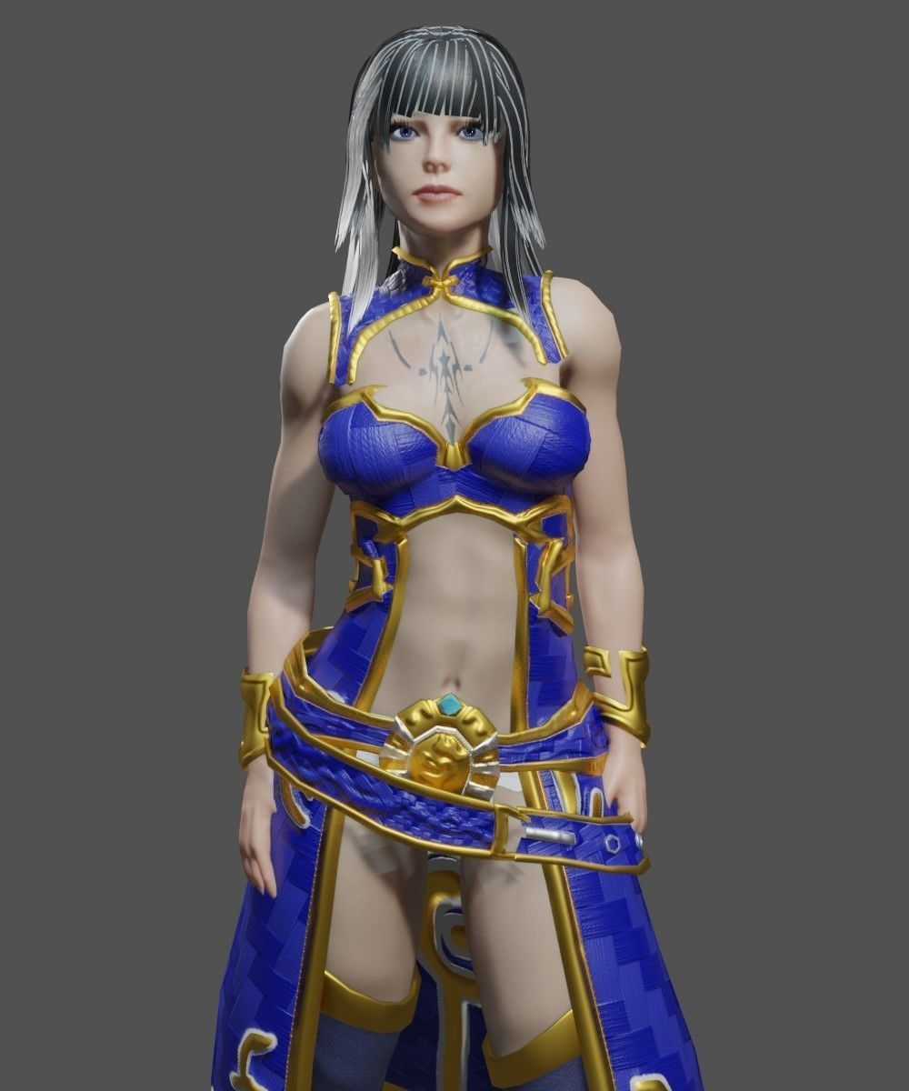 Female Mage Character Ready - Unity Low-poly 3D model_5