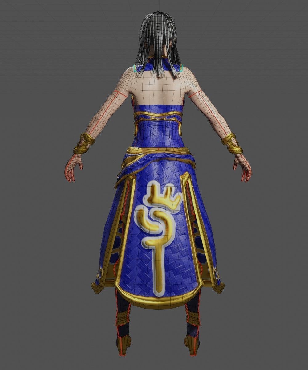 Female Mage Character Ready - Unity Low-poly 3D model_11