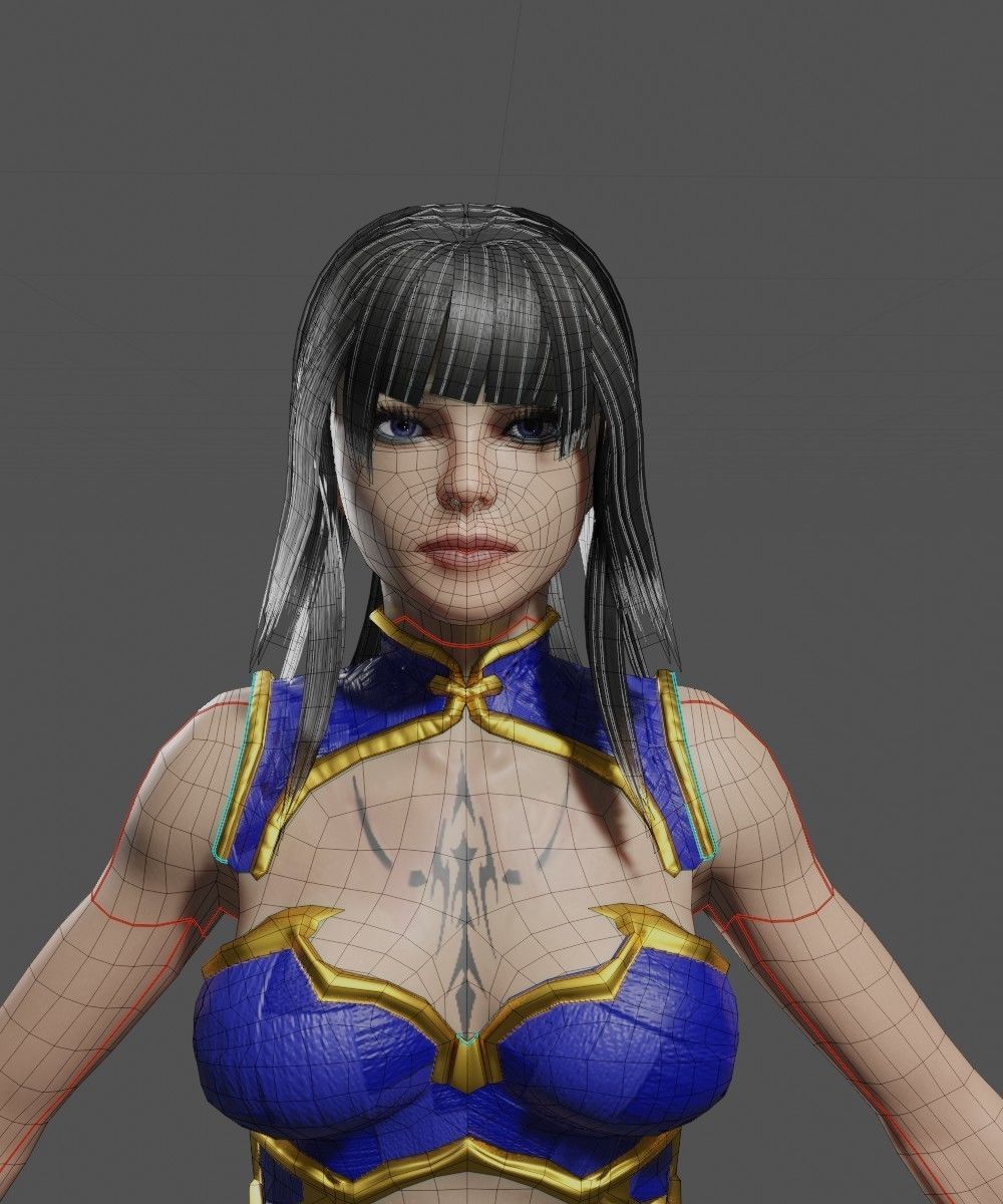 Female Mage Character Ready - Unity Low-poly 3D model_13