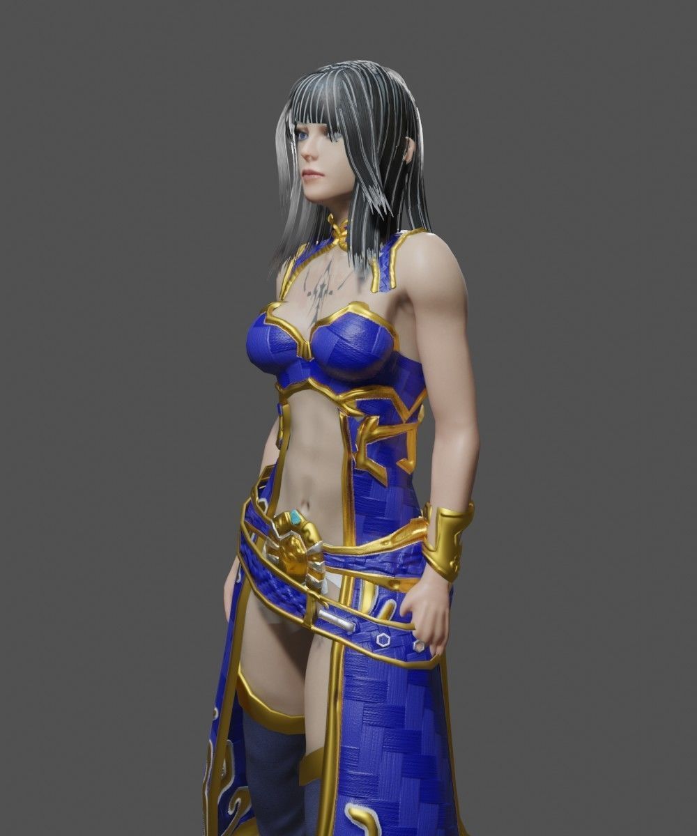 Female Mage Character Ready - Unity Low-poly 3D model_6