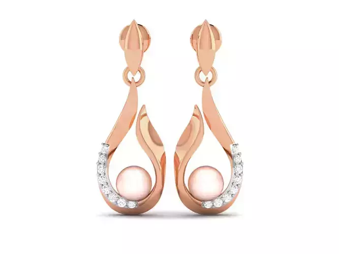 Pearl High Jewelry Diamond Earrings 3dm renders details