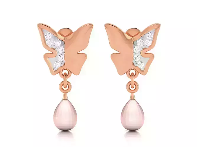 Pearl High Jewelry Diamond Earrings 3dm renders details 3D print model