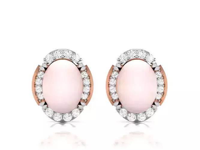 Pearl High Jewelry Diamond Earrings 3dm renders details 3D print model