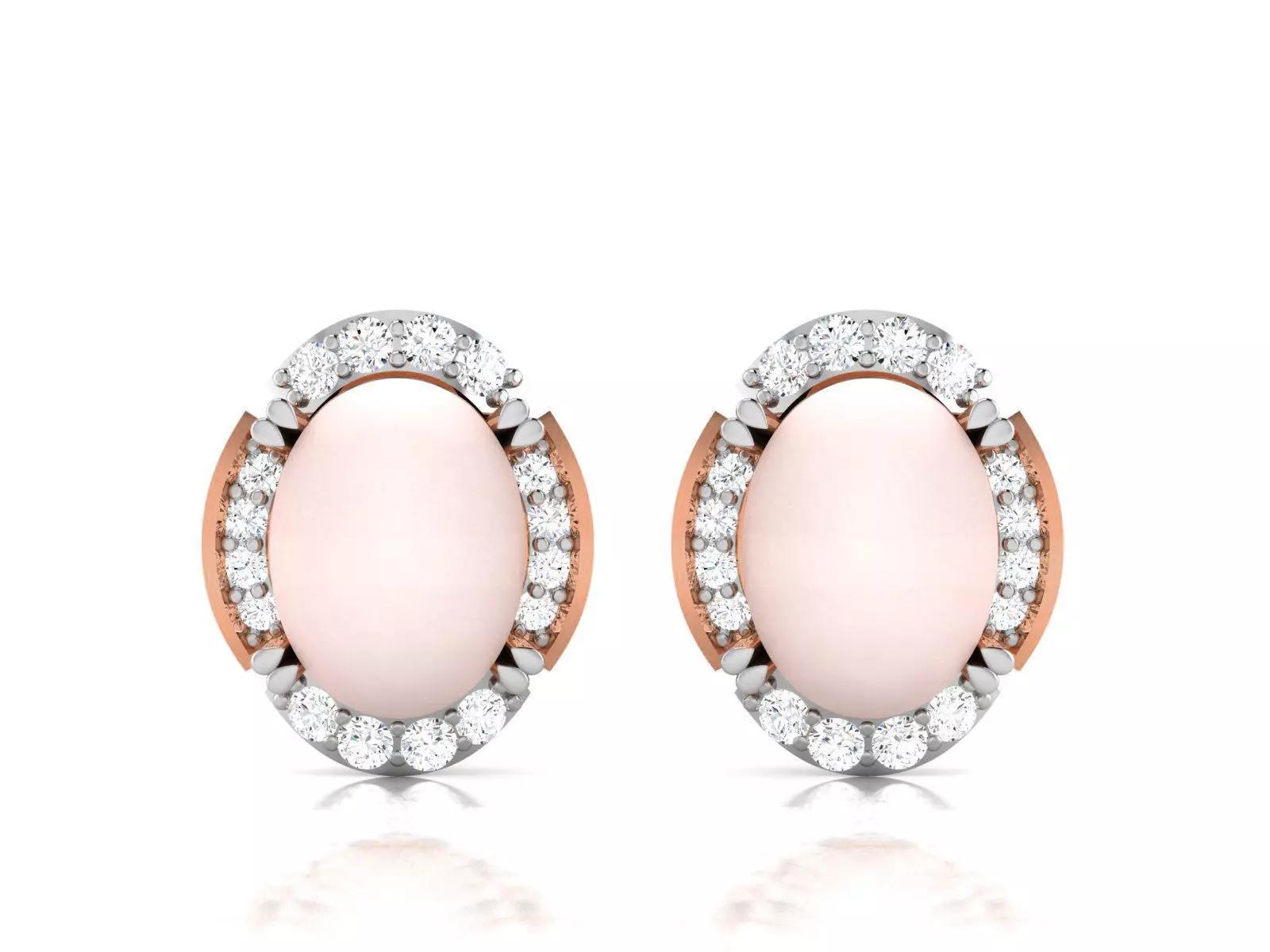 Pearl High Jewelry Diamond Earrings 3dm renders details 3D print model_0