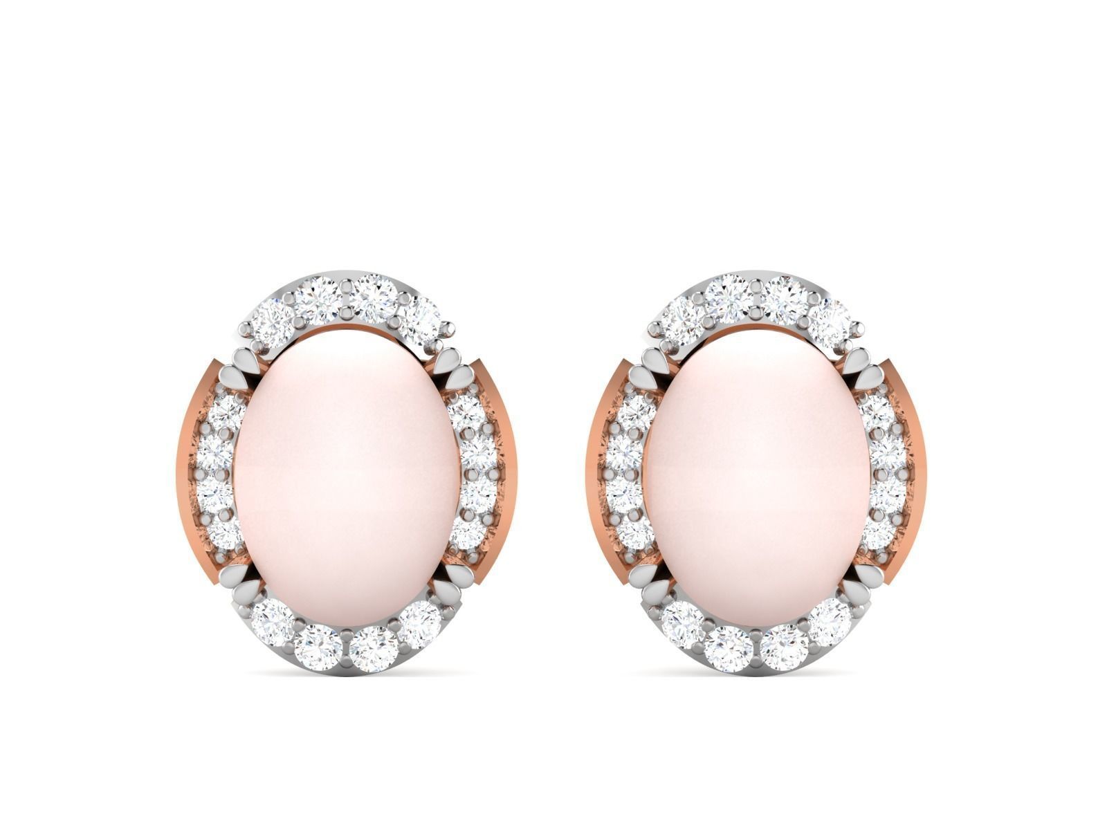 Pearl High Jewelry Diamond Earrings 3dm renders details 3D print model_10