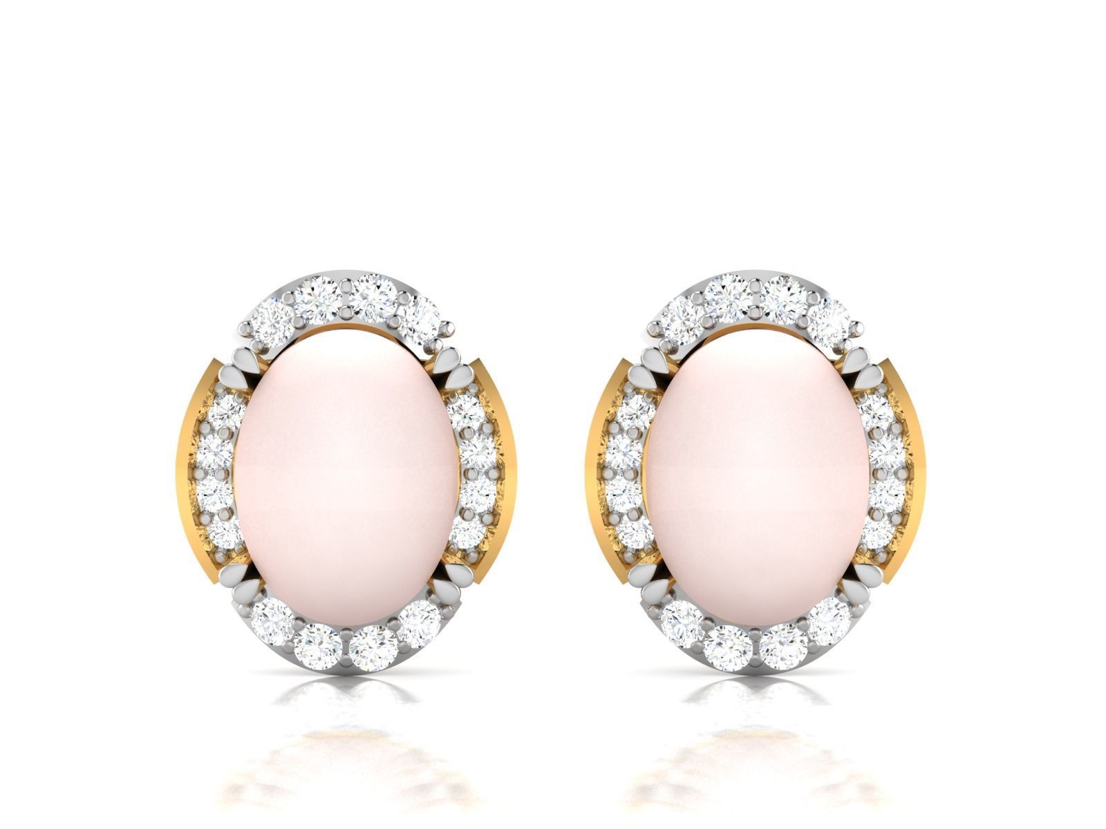 Pearl High Jewelry Diamond Earrings 3dm renders details 3D print model_12