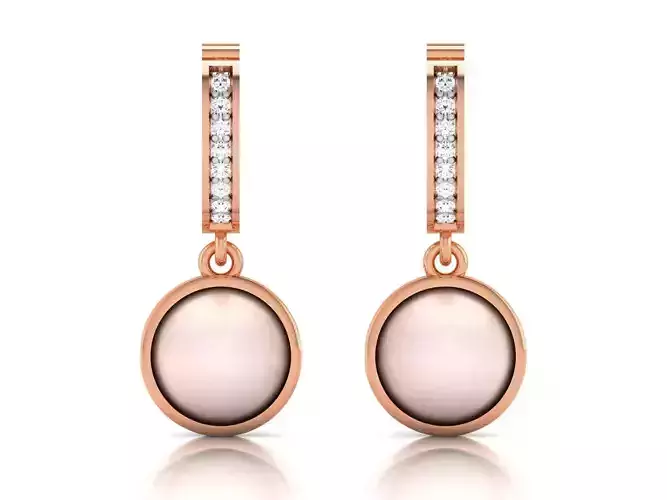 Pearl High Jewelry Diamond Earrings 3dm renders details 3D print model