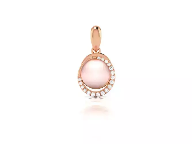 Women pearl pendant 3dm render detail